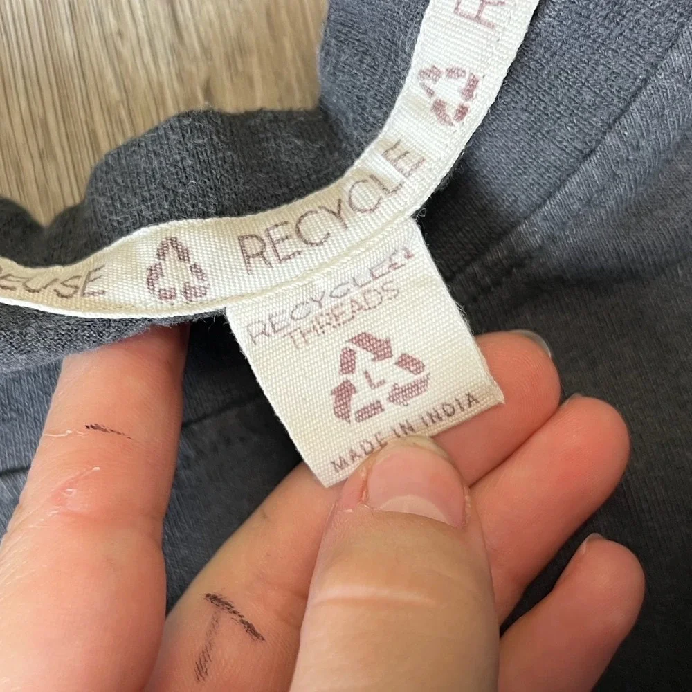Recycled Threads Supper Club T-Shirt Mens L Black Blue Graphic Tee Wine Foodie